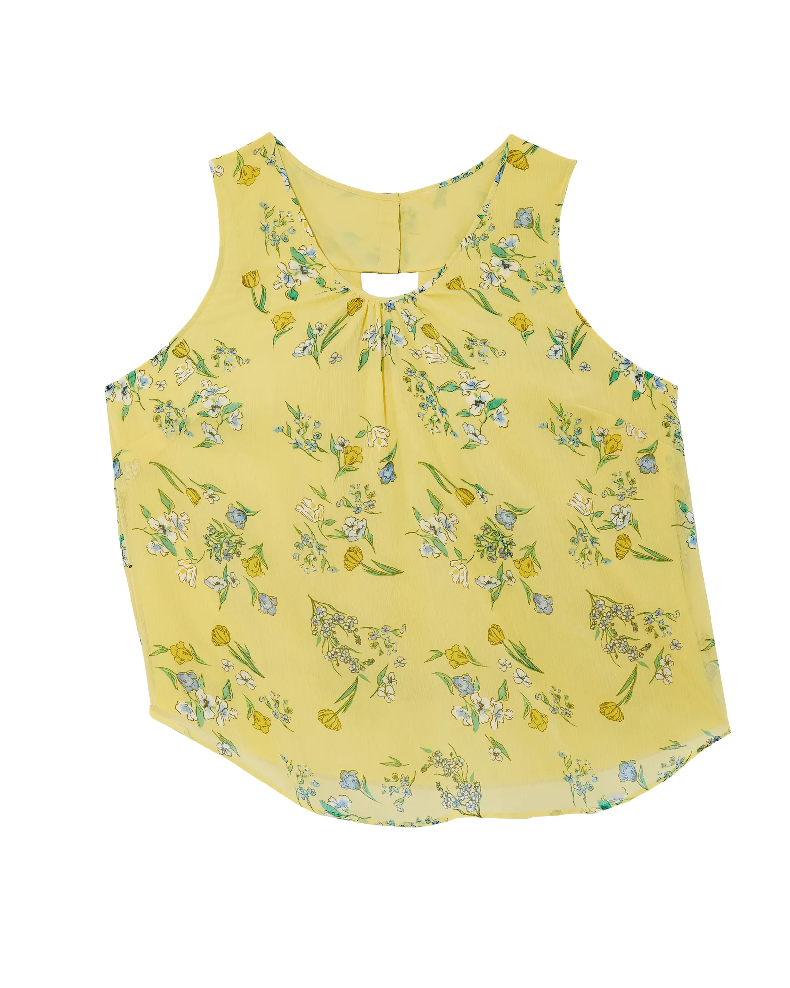 Kennedy Sleeveless Blouse | Yellow / Light Blue