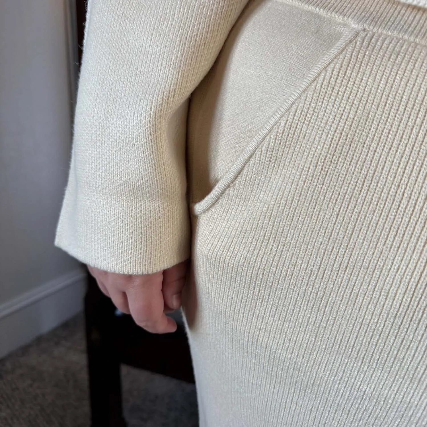 Knit Crop Sweater & Wide Leg Trousers Oatmeal Bundle