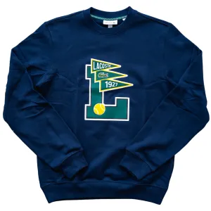 Lacoste Flags Graphic Crewneck (Navy Blue)