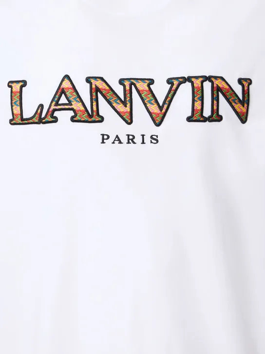 Lanvin   Curb logo embroidery cotton t-shirt 