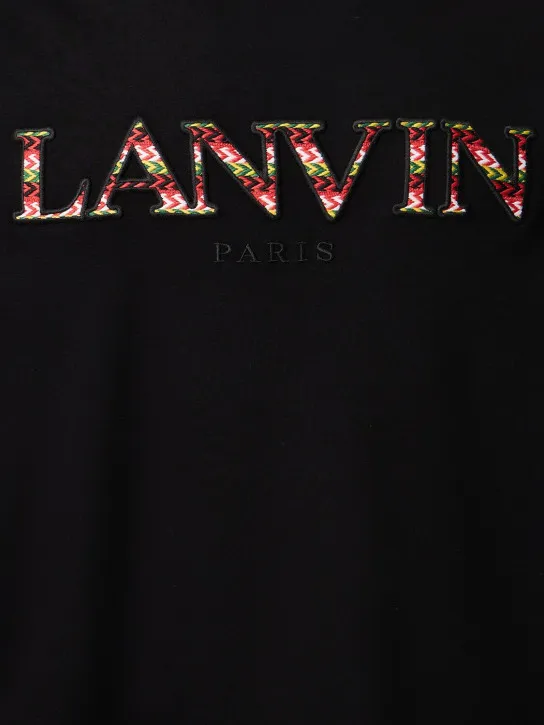 Lanvin   Curb logo embroidery cotton t-shirt 