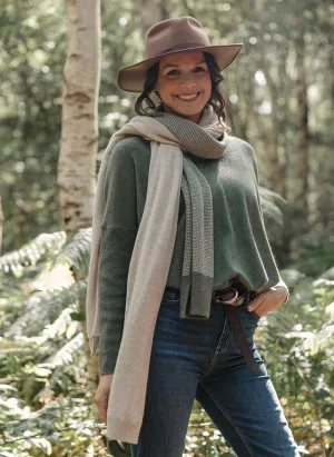 Long Sleeve Cashmere Kimono - Forest Green