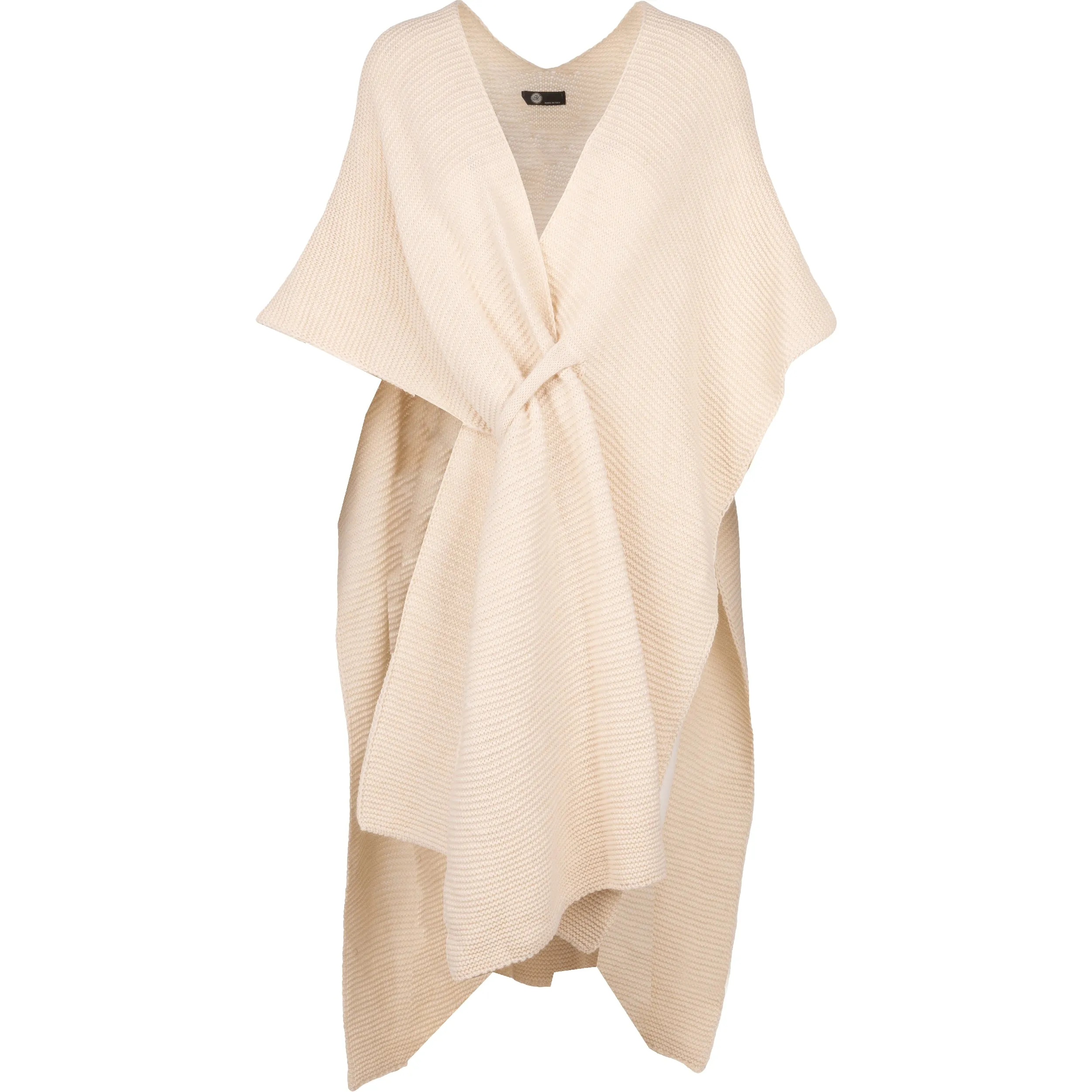 M Made in Italy – Ladies Knitted Poncho – Beige