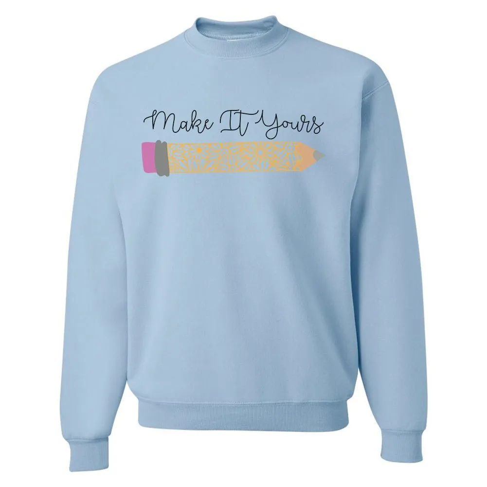 Make It Yours™ 'Floral Pencil' Crewneck Sweatshirt