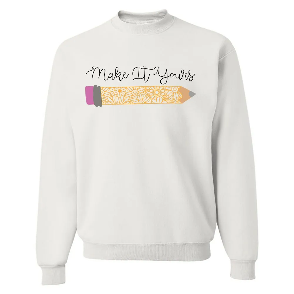 Make It Yours™ 'Floral Pencil' Crewneck Sweatshirt