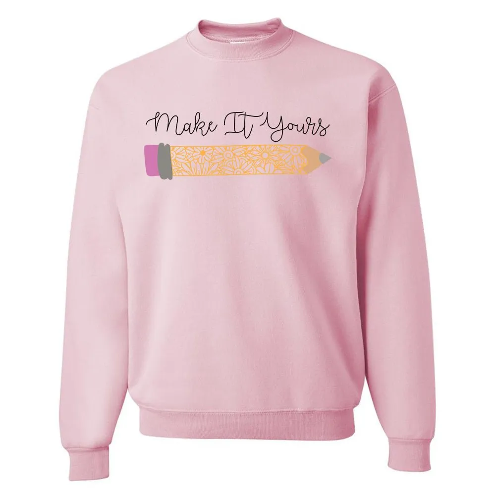 Make It Yours™ 'Floral Pencil' Crewneck Sweatshirt
