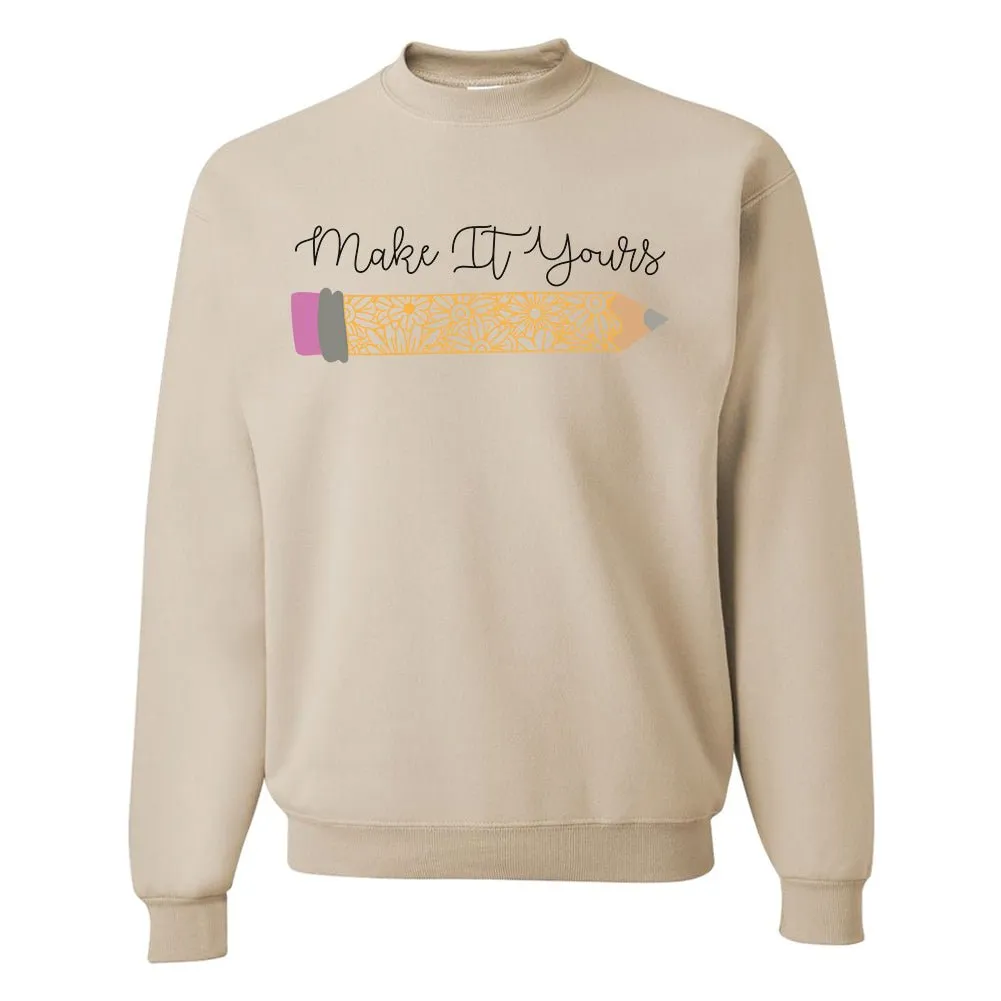 Make It Yours™ 'Floral Pencil' Crewneck Sweatshirt