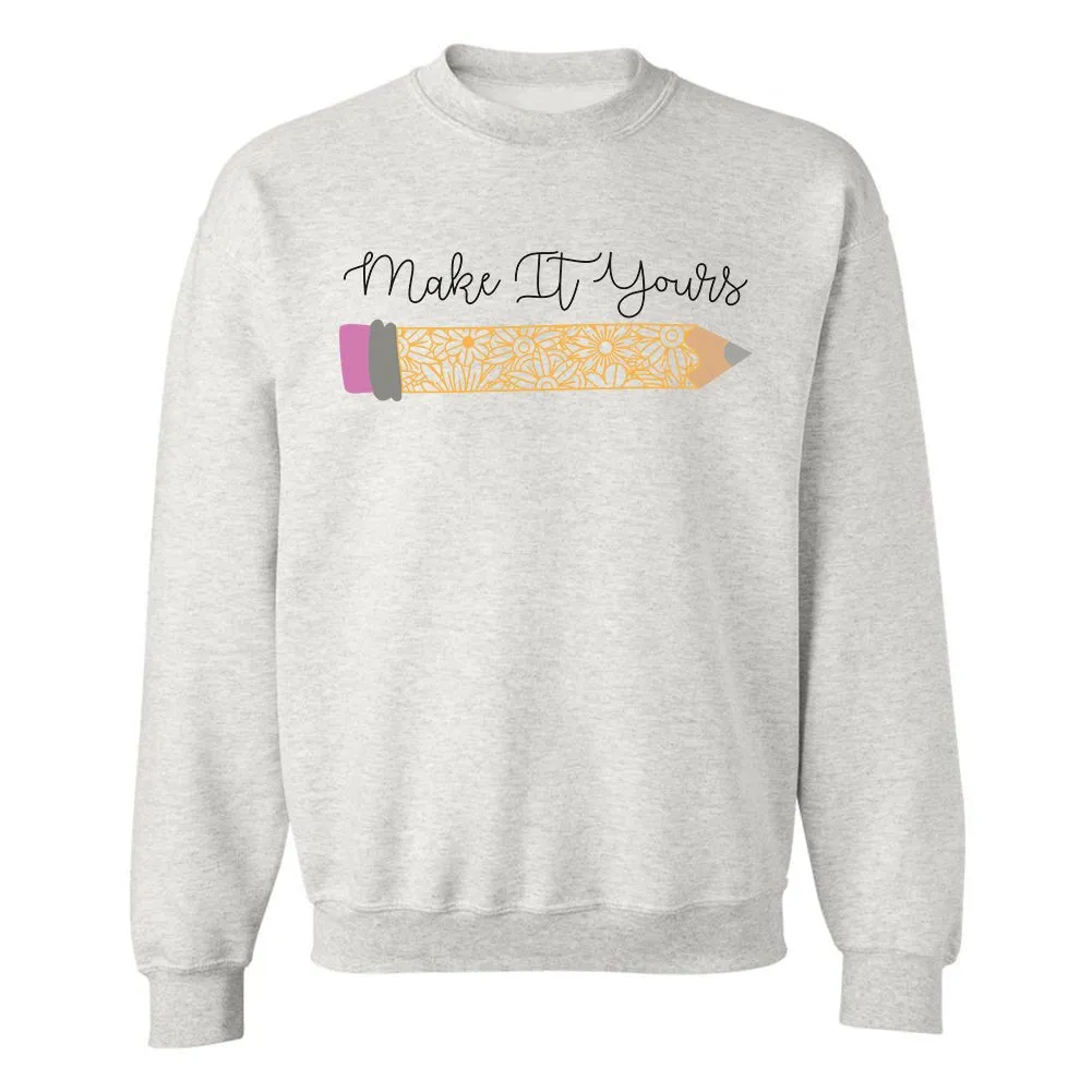 Make It Yours™ 'Floral Pencil' Crewneck Sweatshirt
