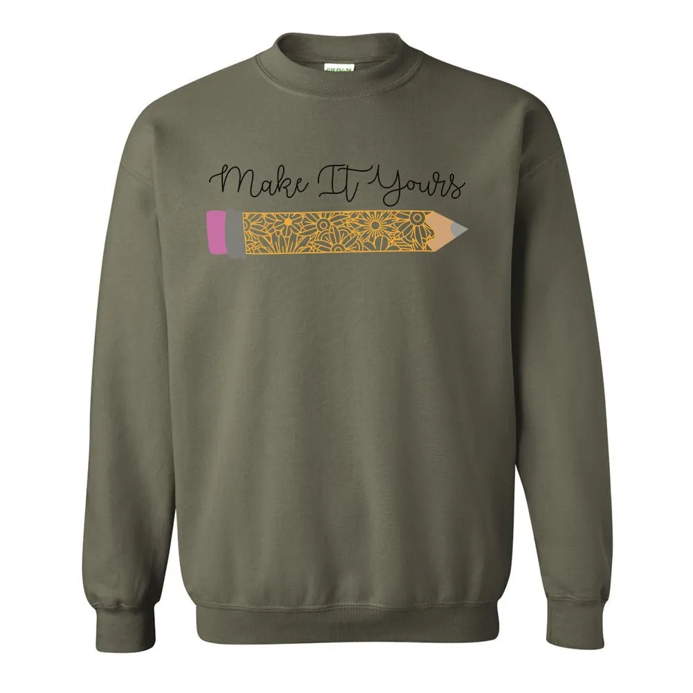 Make It Yours™ 'Floral Pencil' Crewneck Sweatshirt