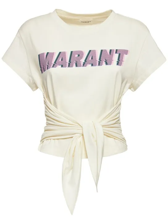 Marant Etoile   Zodya logo printed cotton t-shirt 
