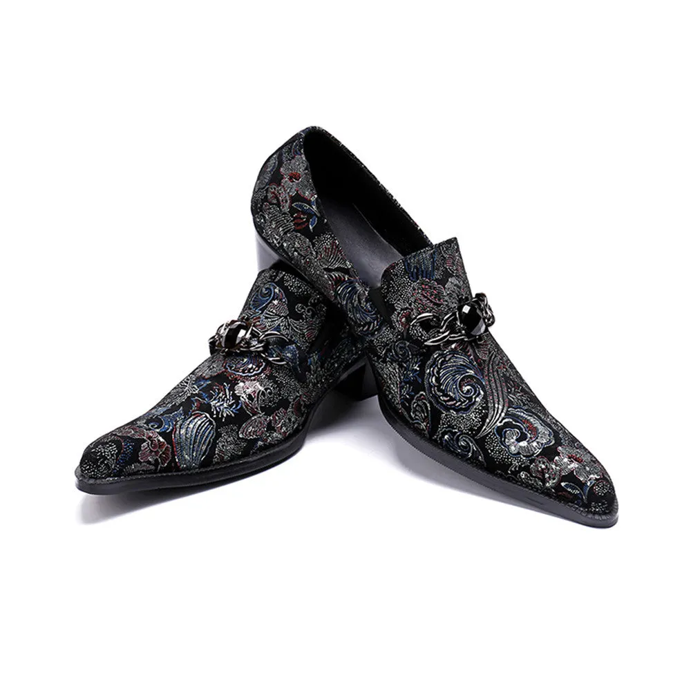 Mens 5CM Heel Round Toe Slip One Oxford Shoes