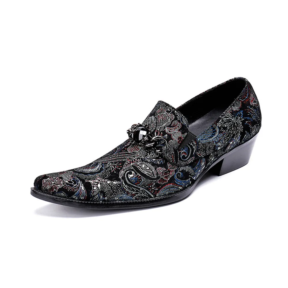 Mens 5CM Heel Round Toe Slip One Oxford Shoes