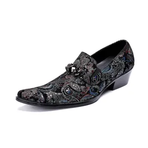 Mens 5CM Heel Round Toe Slip One Oxford Shoes