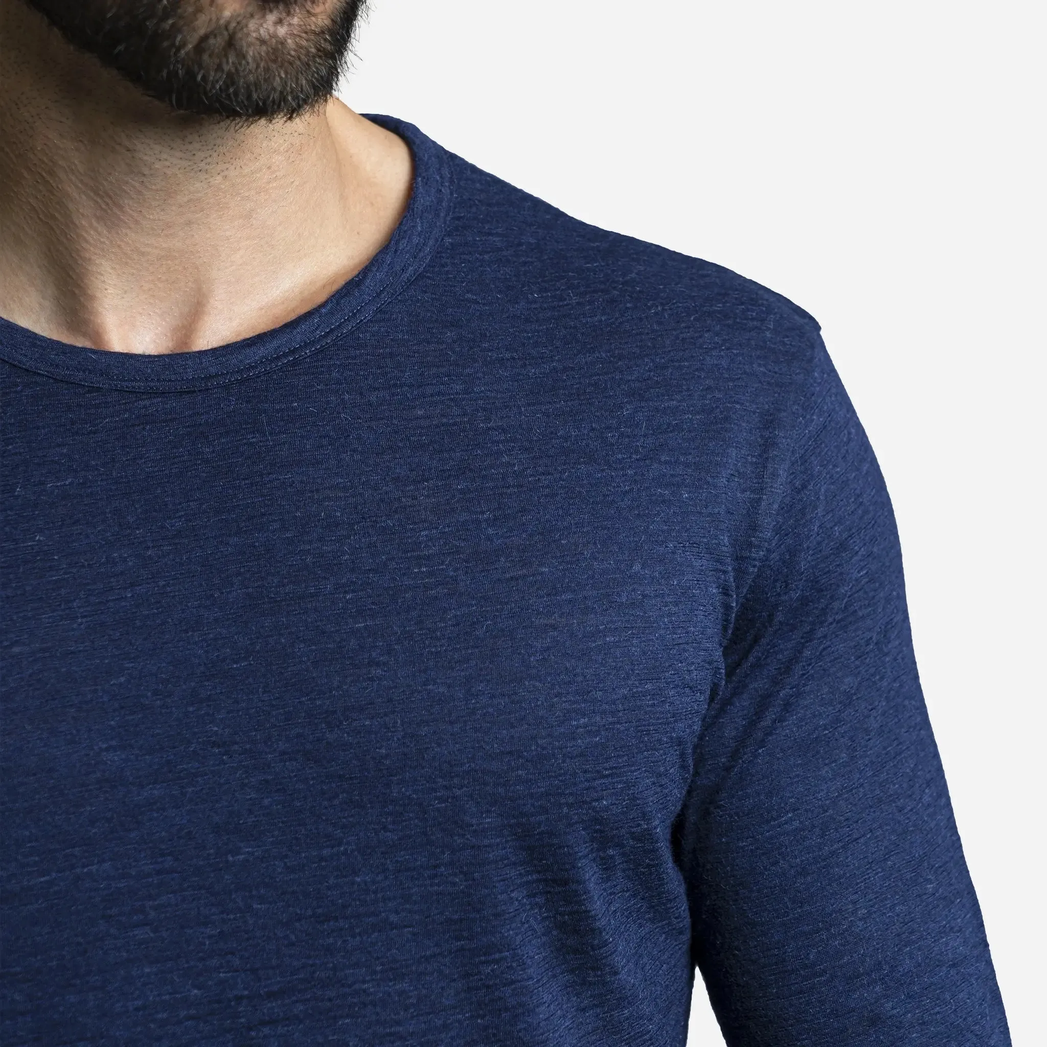Men's Alpaca Wool Long Sleeve Shirt: 160 Ultralight