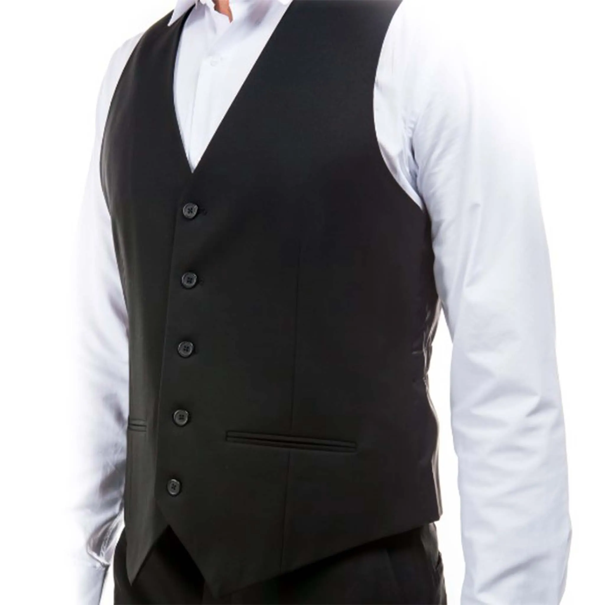 Men's Black Modern Fit Suit Vest