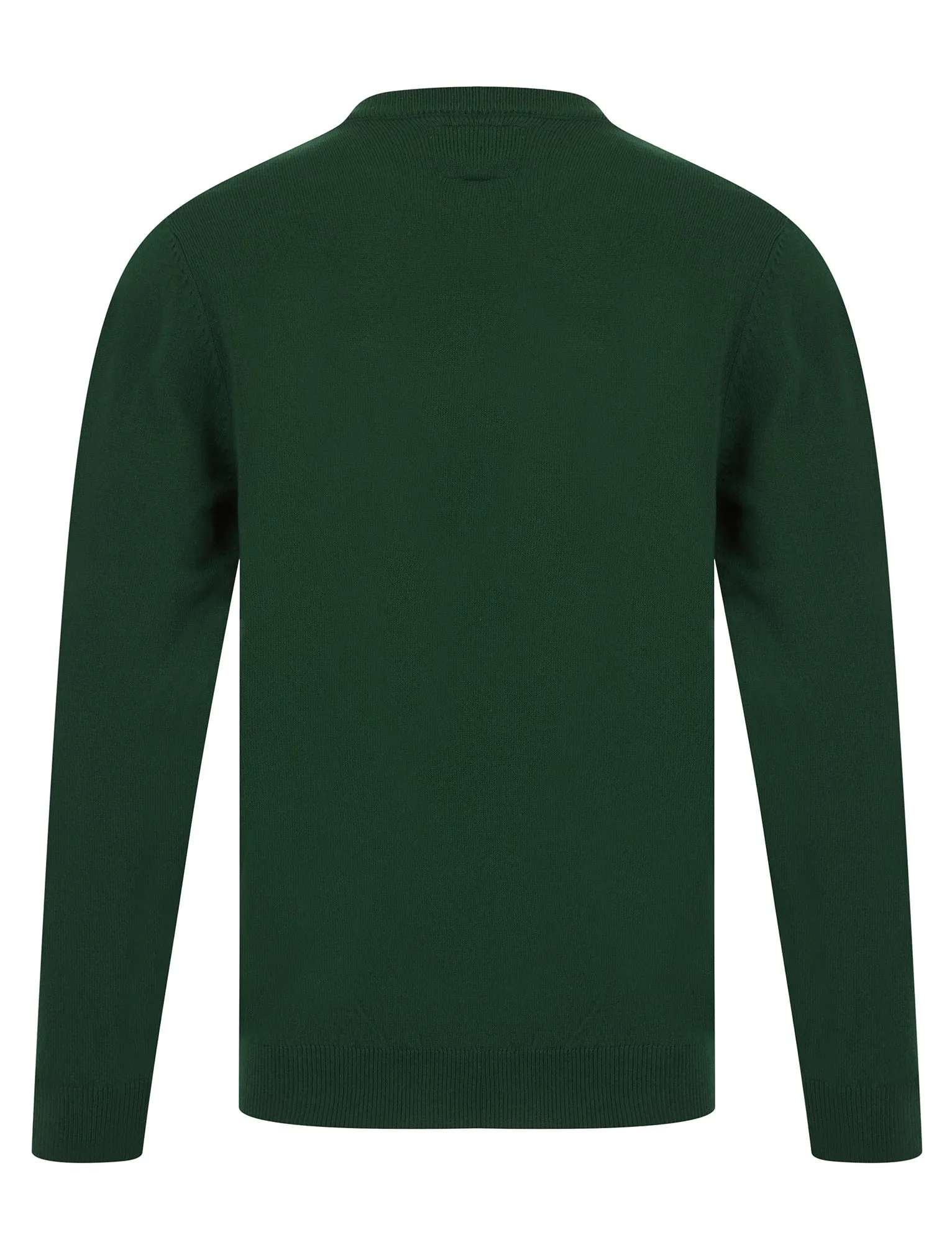 Men's Christmas Cheer Novelty Knitted Christmas Jumper in Holly Green - Merry Christmas
