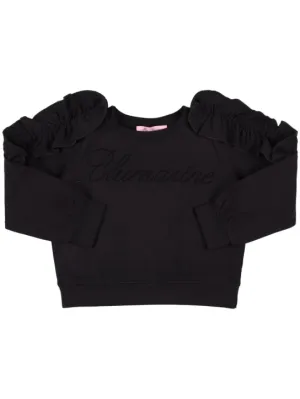 Miss Blumarine   Crystal logo viscose sweatshirt 