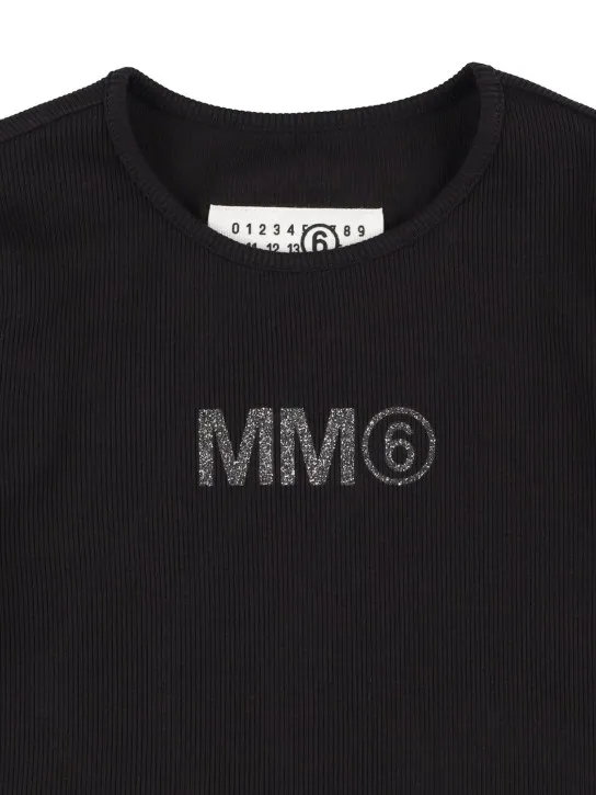 MM6 Maison Margiela   Cotton jersey crop t-shirt w/ patch 