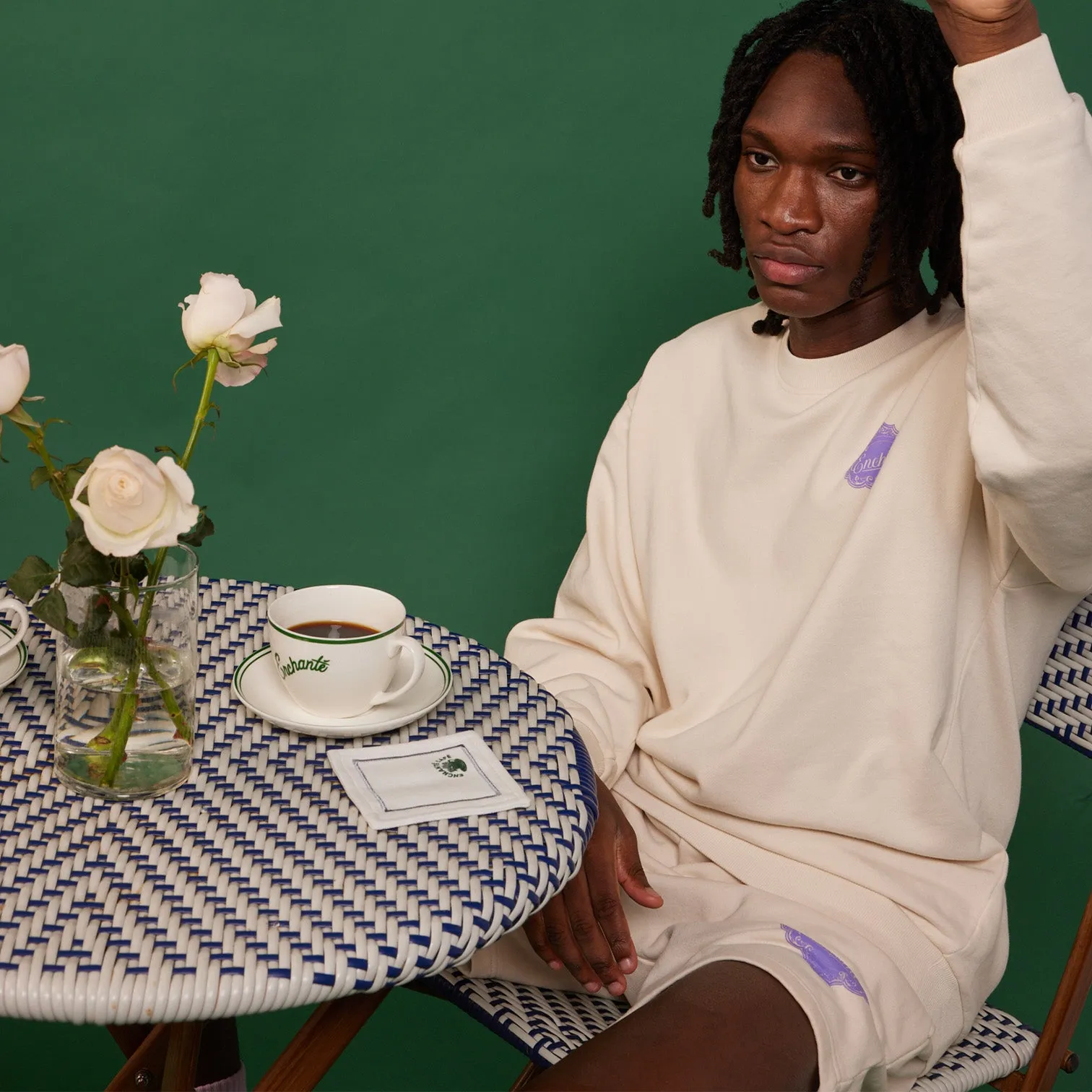 Monaco Crest Crewneck | Creme