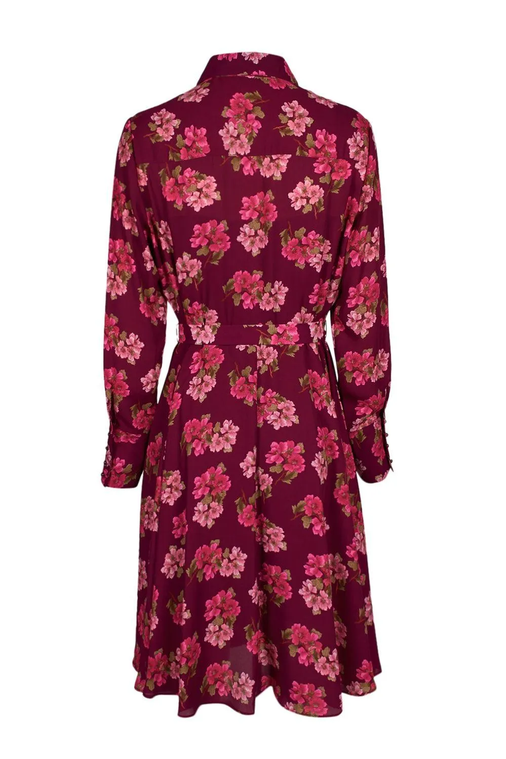 Nanette Lepore Collared Button Down Long Sleeve Floral Dress