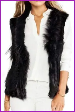 Natural Rabbit Fur Knitted Gilet 53CM