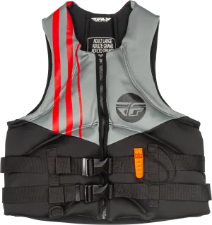 NEOPRENE FLOTATION VEST BLACK/GREY/RED MD