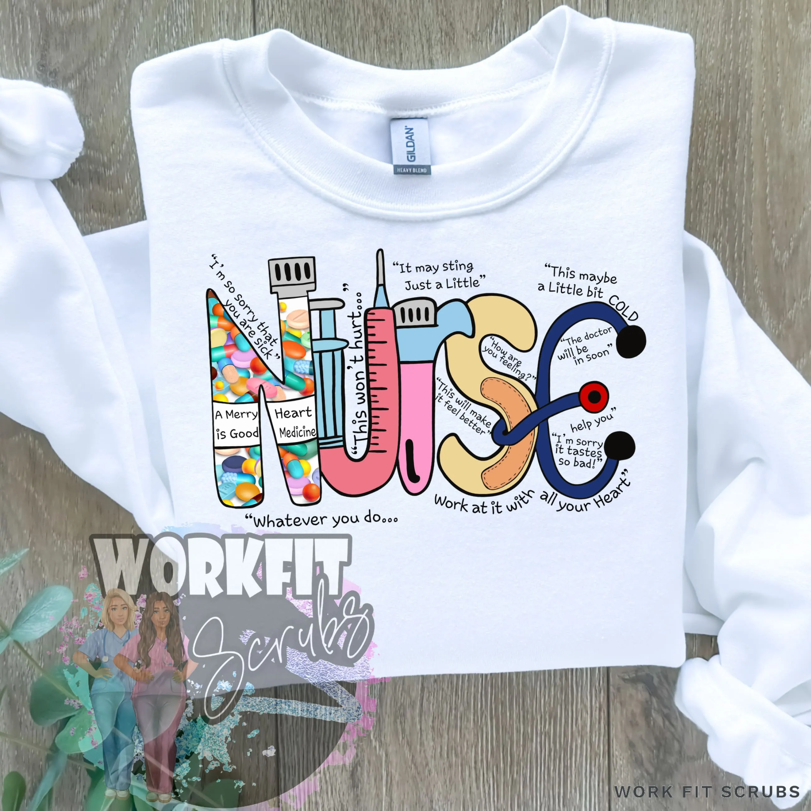 Nurse-Med-Tubes CREWNECK
