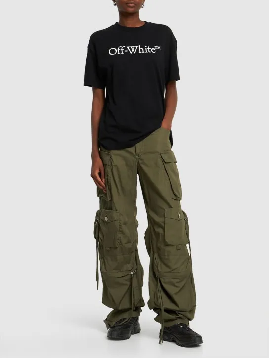 Off-White   Bookish printed logo cotton t-shirt 