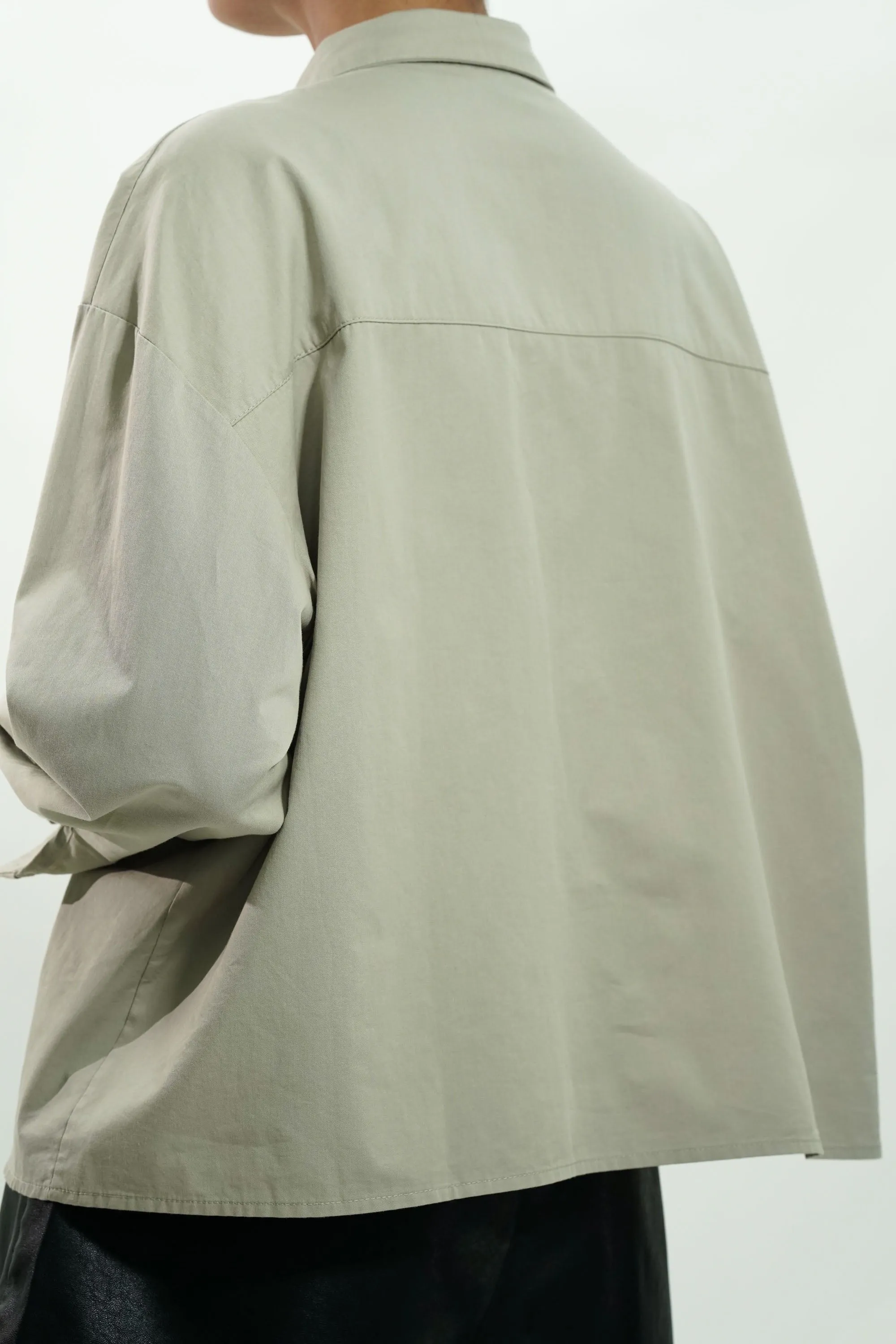Oversized Cotton Shirt With Multi Pockets