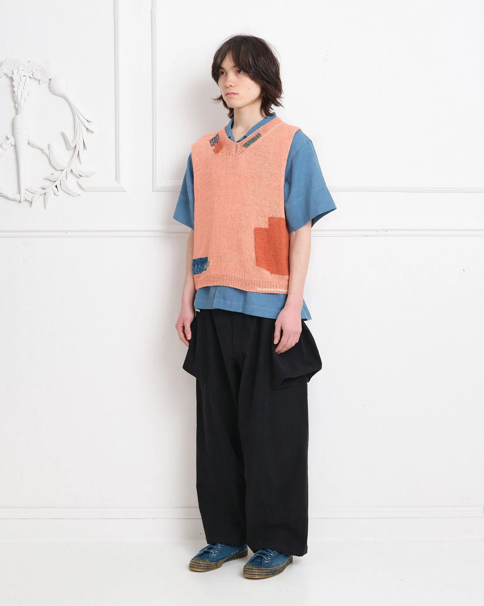 Party Vest - Ancient Pink Darn-Knit