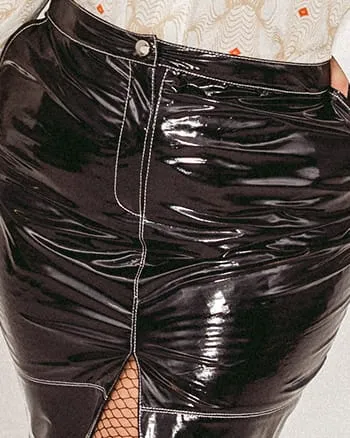 Patent Pencil Skirt | Black