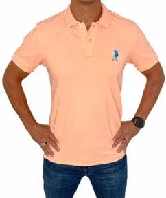 Peach Cotton Polo Shirt