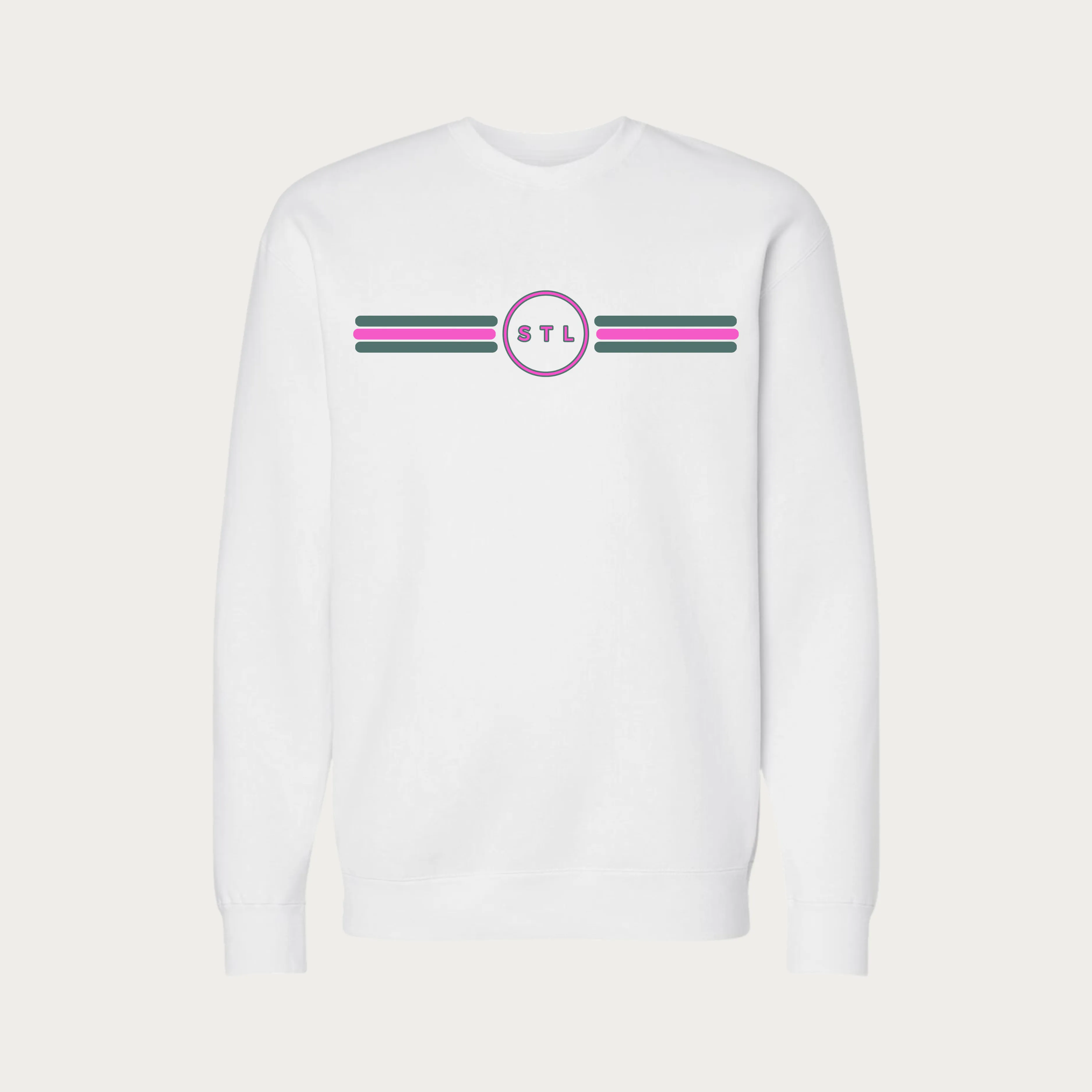 Pink & Green City Circle Crewneck