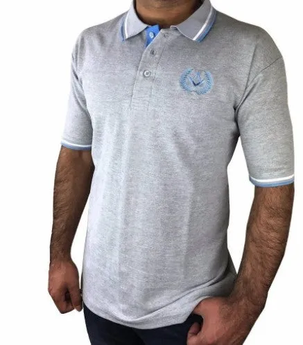 Polo Shirt with Square Compass Embroidery Logo [Black, Grey, Blue]