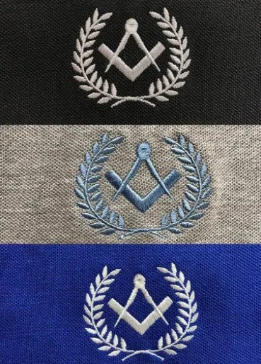 Polo Shirt with Square Compass Embroidery Logo [Black, Grey, Blue]