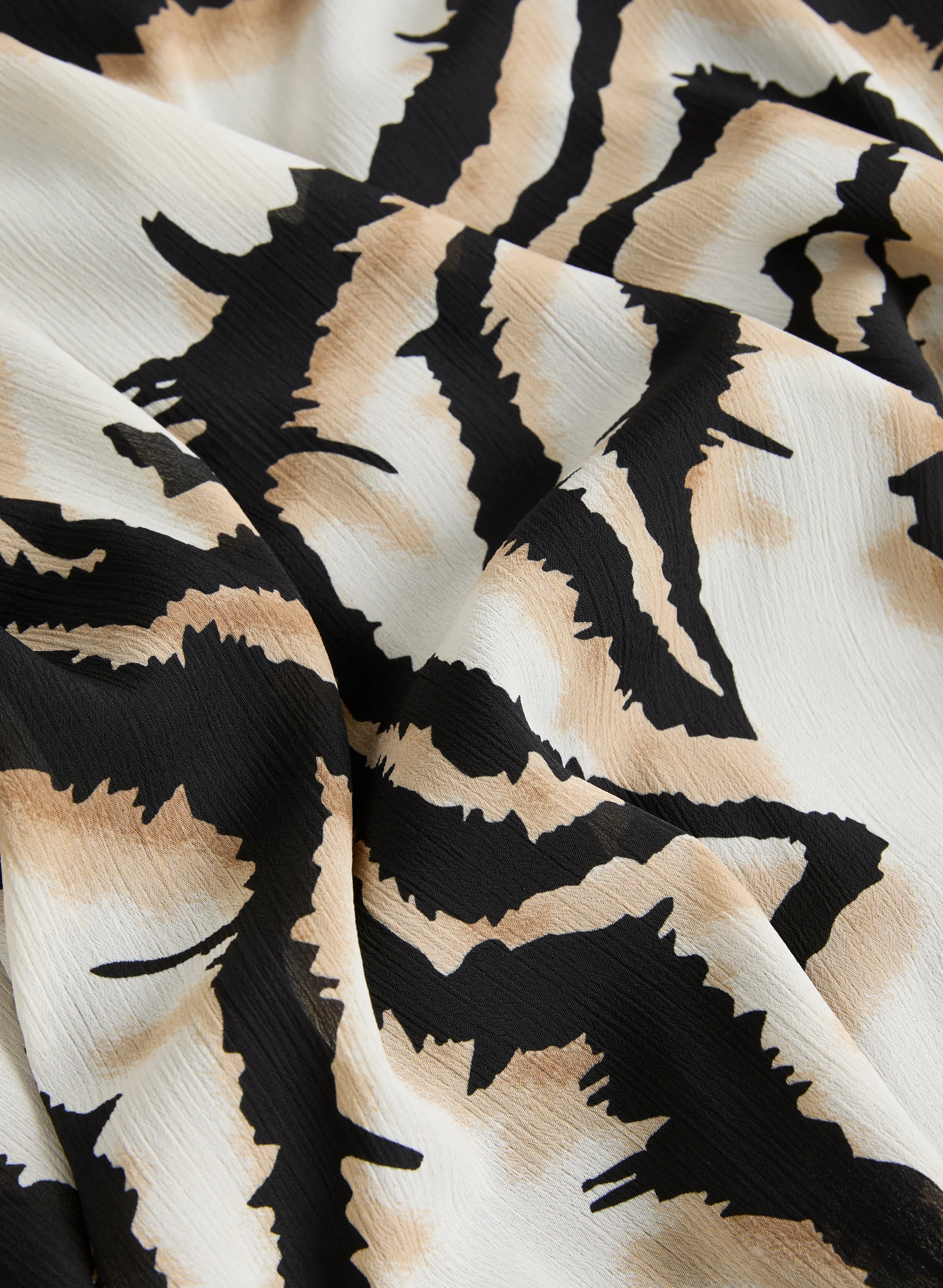Poncho-Style Animal Print Blouse