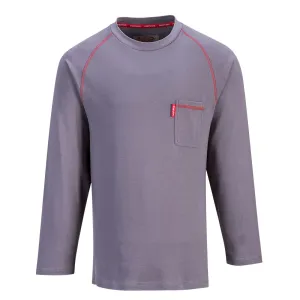 PORTWEST Crew Gray Long Sleeve FR T Shirt