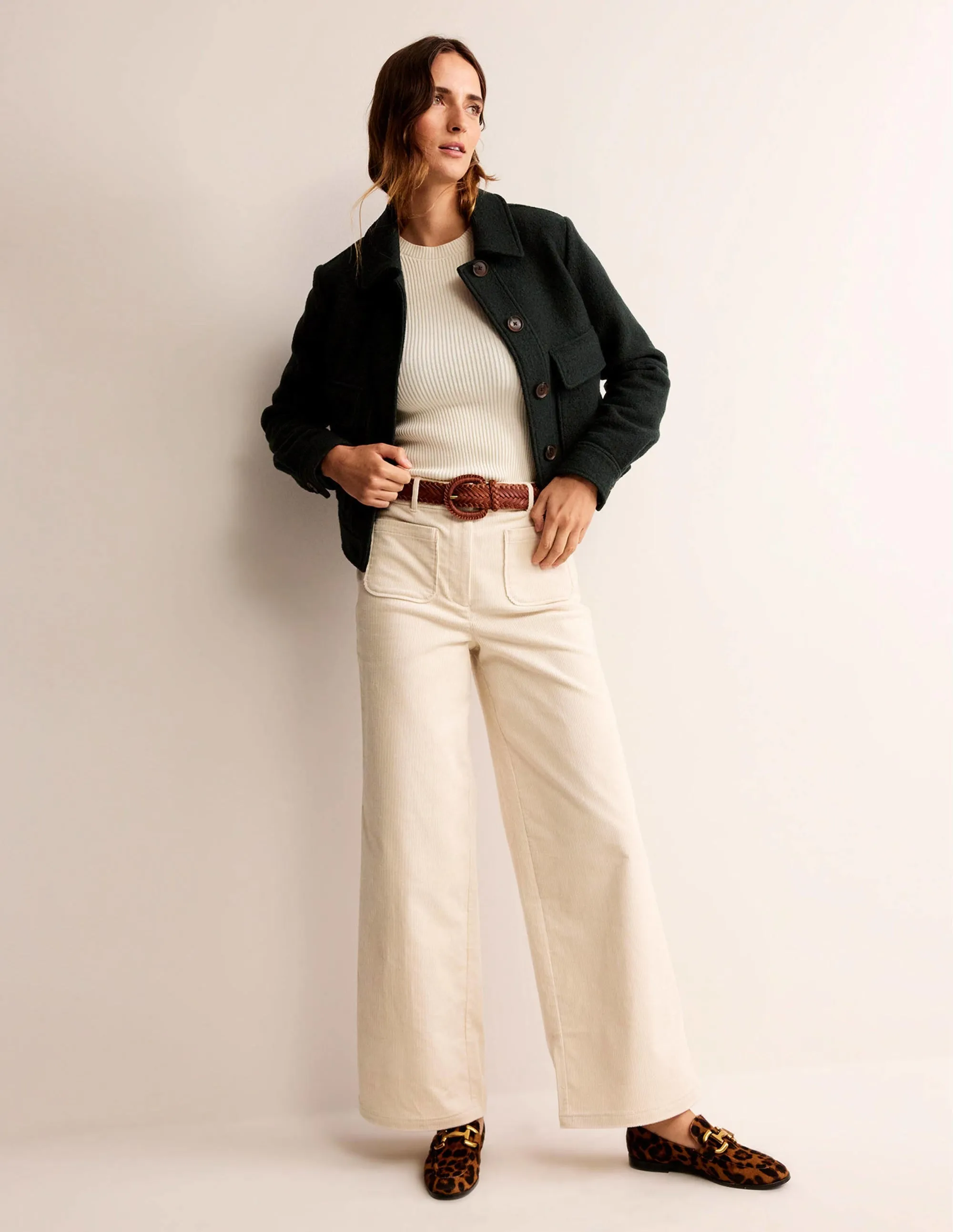Ribbed Cotton Jumper-Warm Ivory
