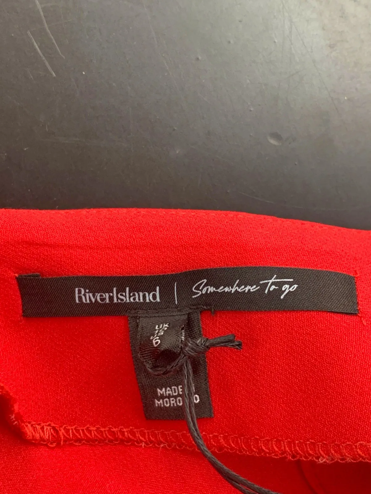 River Island Red High-Waisted Pencil Skirt UK 10