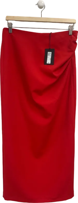 River Island Red High-Waisted Pencil Skirt UK 10