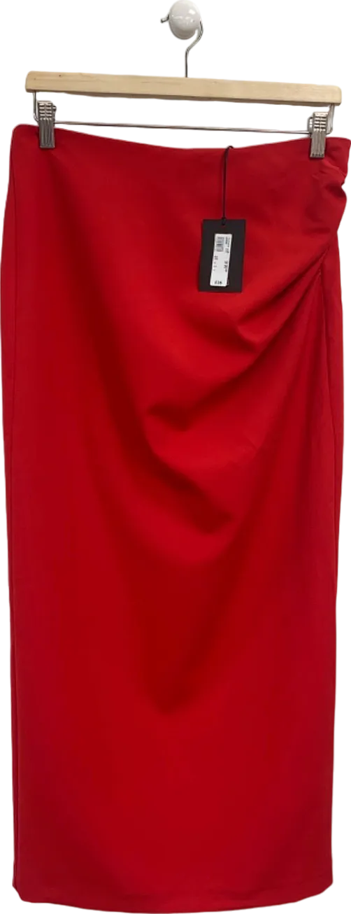 River Island Red High-Waisted Pencil Skirt UK 10