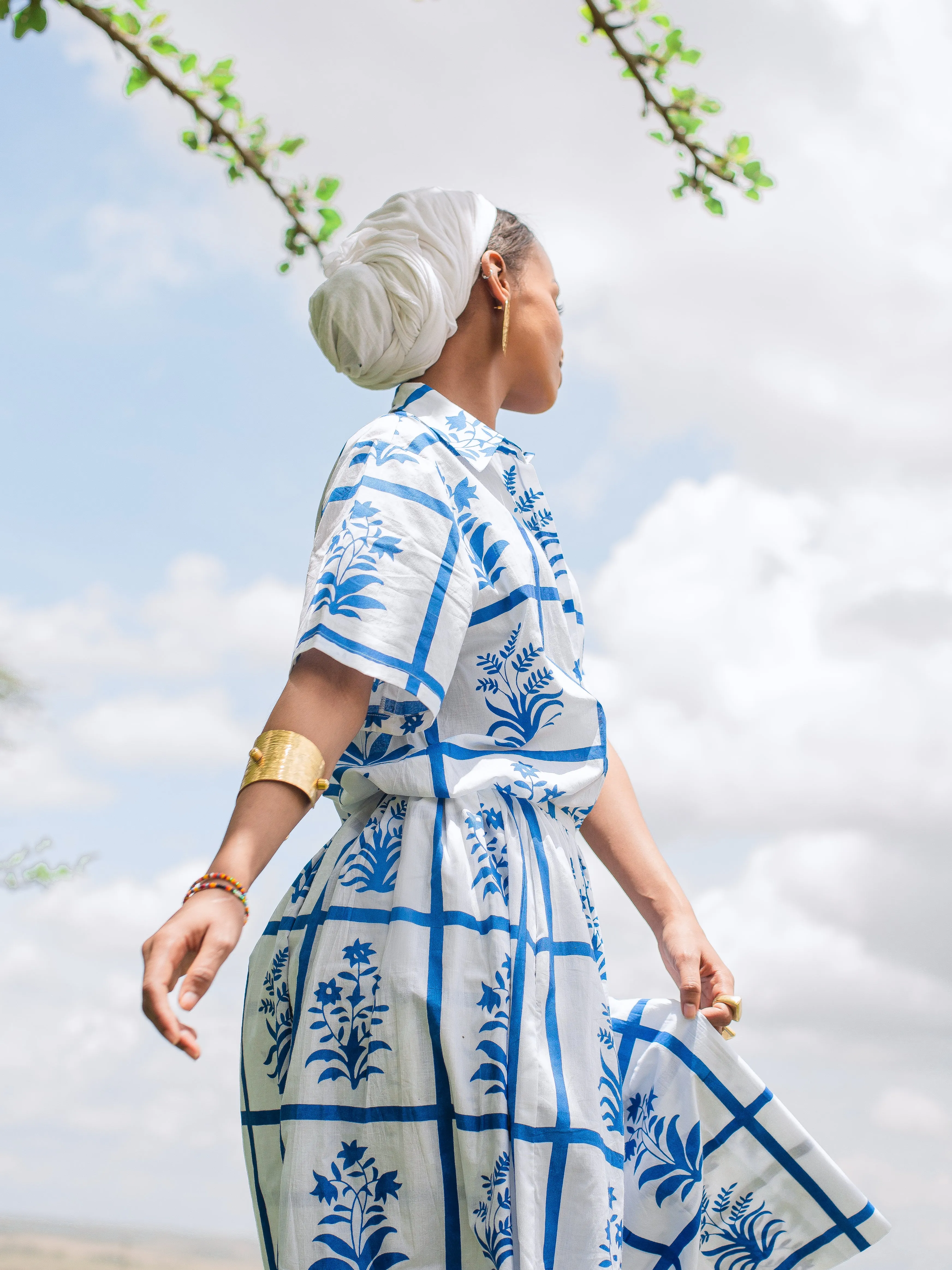 ROOTS: MIDI SKIRT - COBOLT BLUE