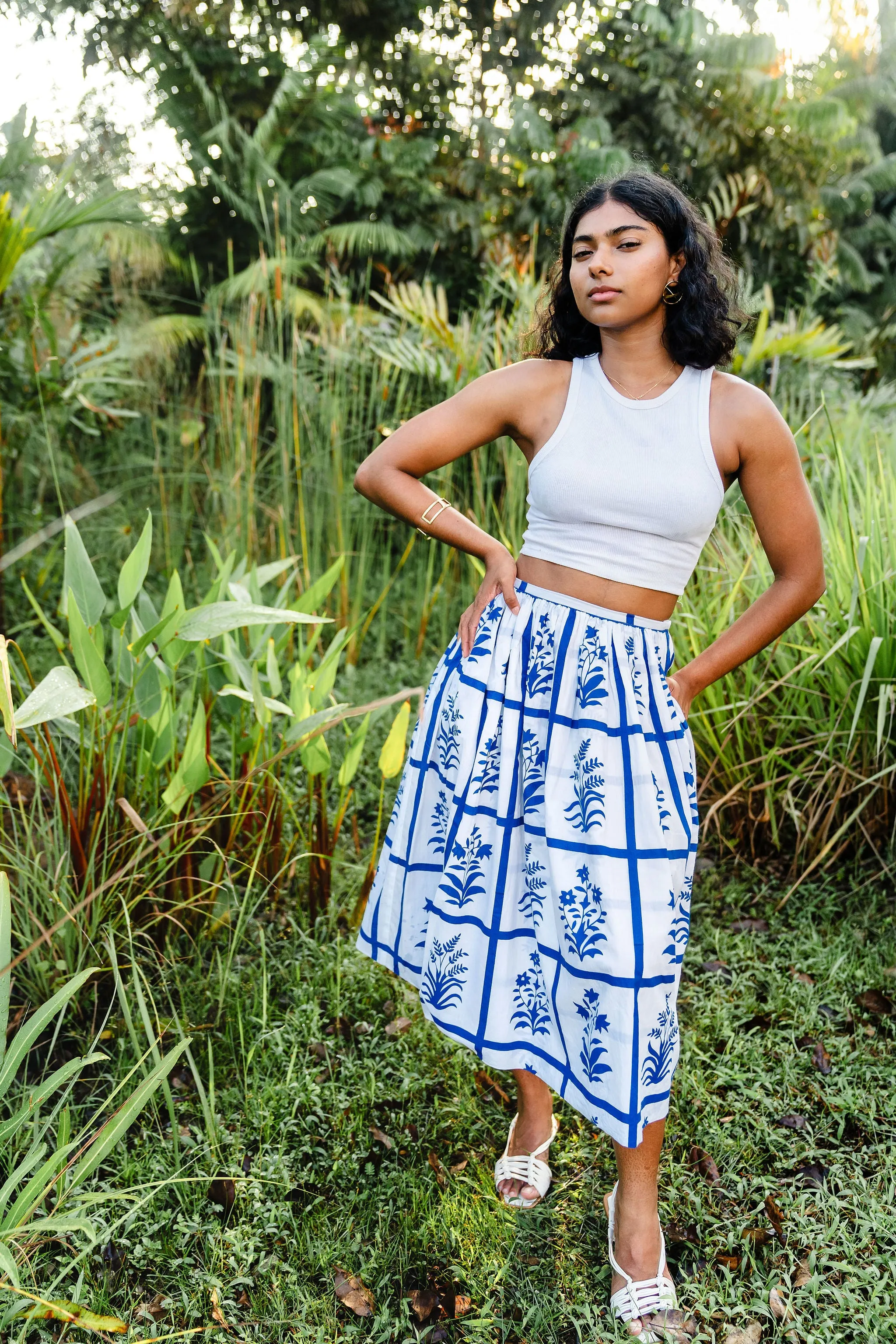 ROOTS: MIDI SKIRT - COBOLT BLUE