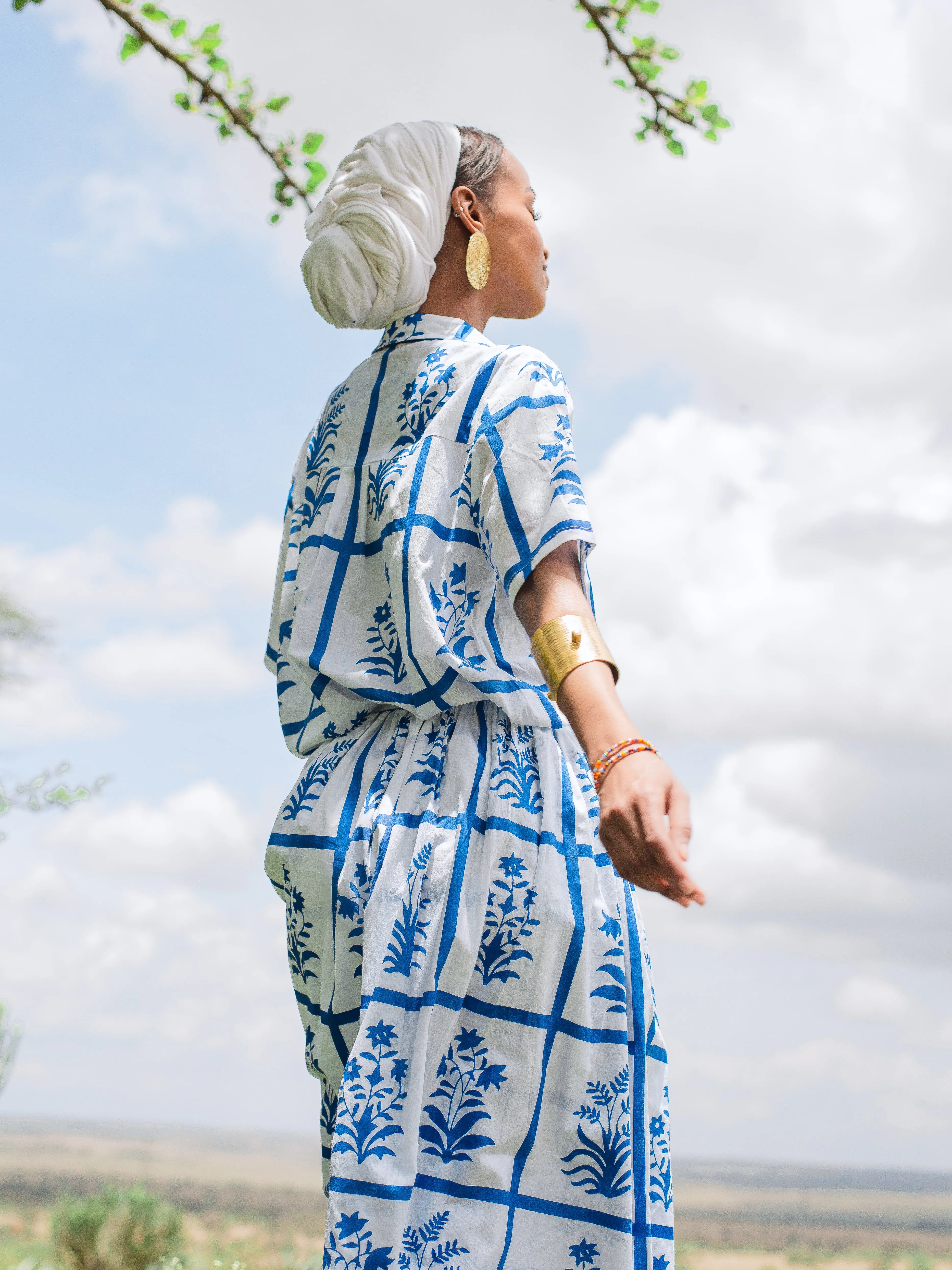 ROOTS: MIDI SKIRT - COBOLT BLUE