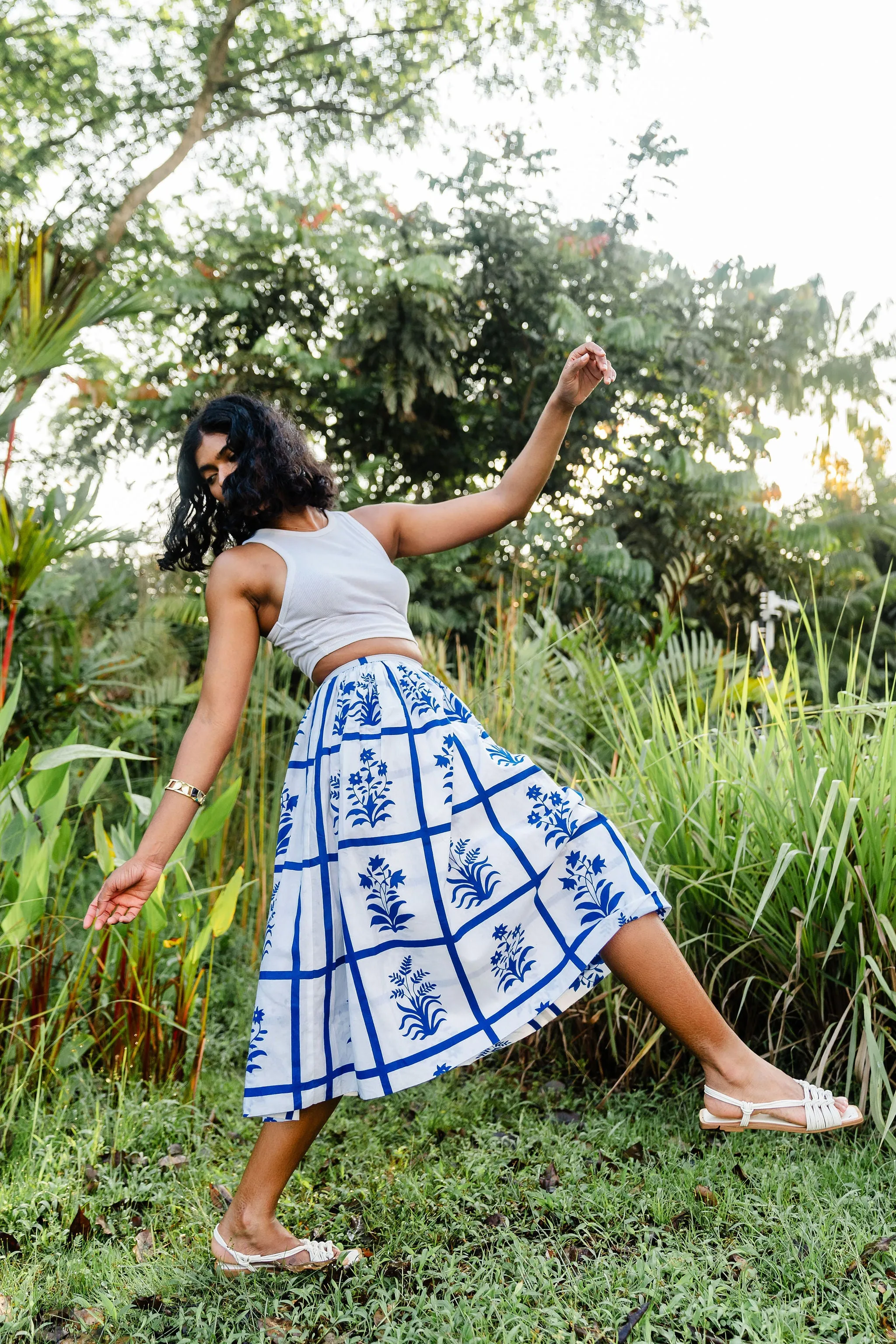 ROOTS: MIDI SKIRT - COBOLT BLUE