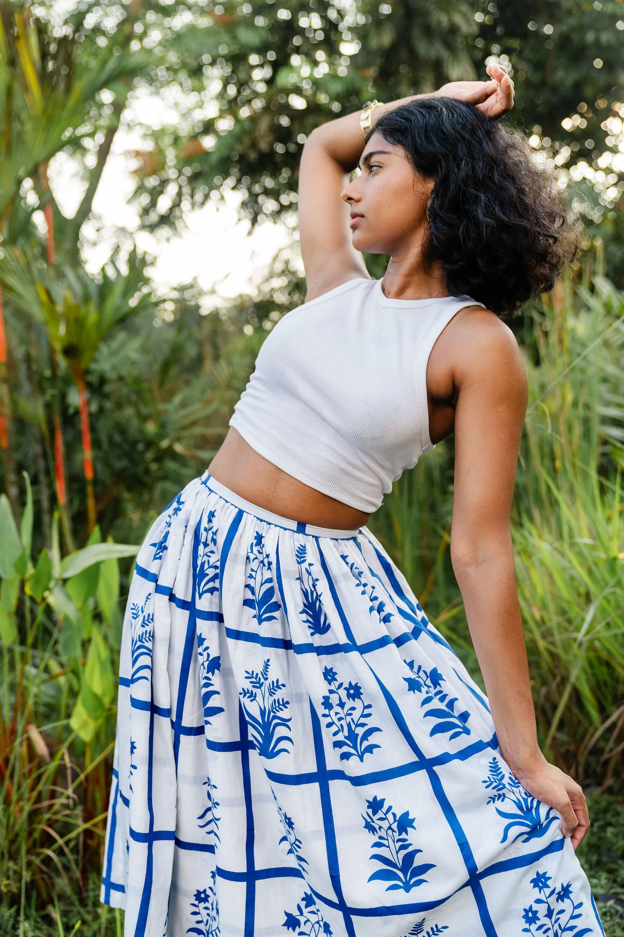 ROOTS: MIDI SKIRT - COBOLT BLUE