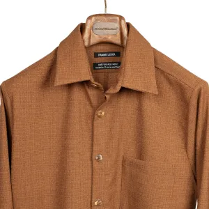 Rust and gold shirt in hopsack wool