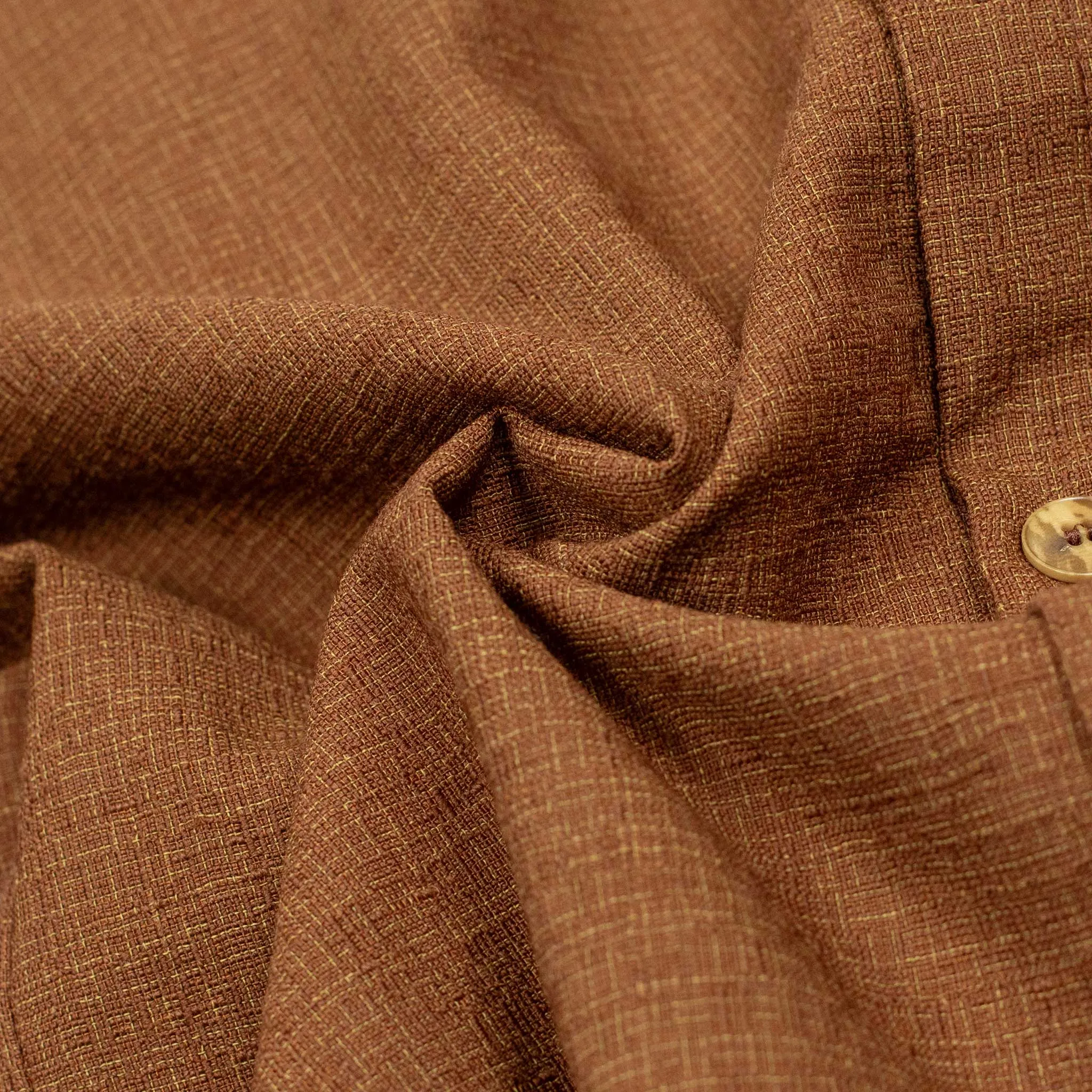 Rust and gold shirt in hopsack wool