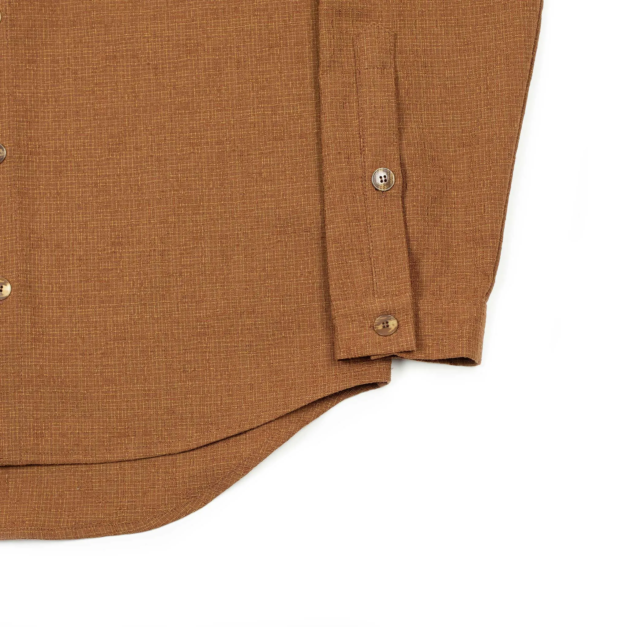 Rust and gold shirt in hopsack wool
