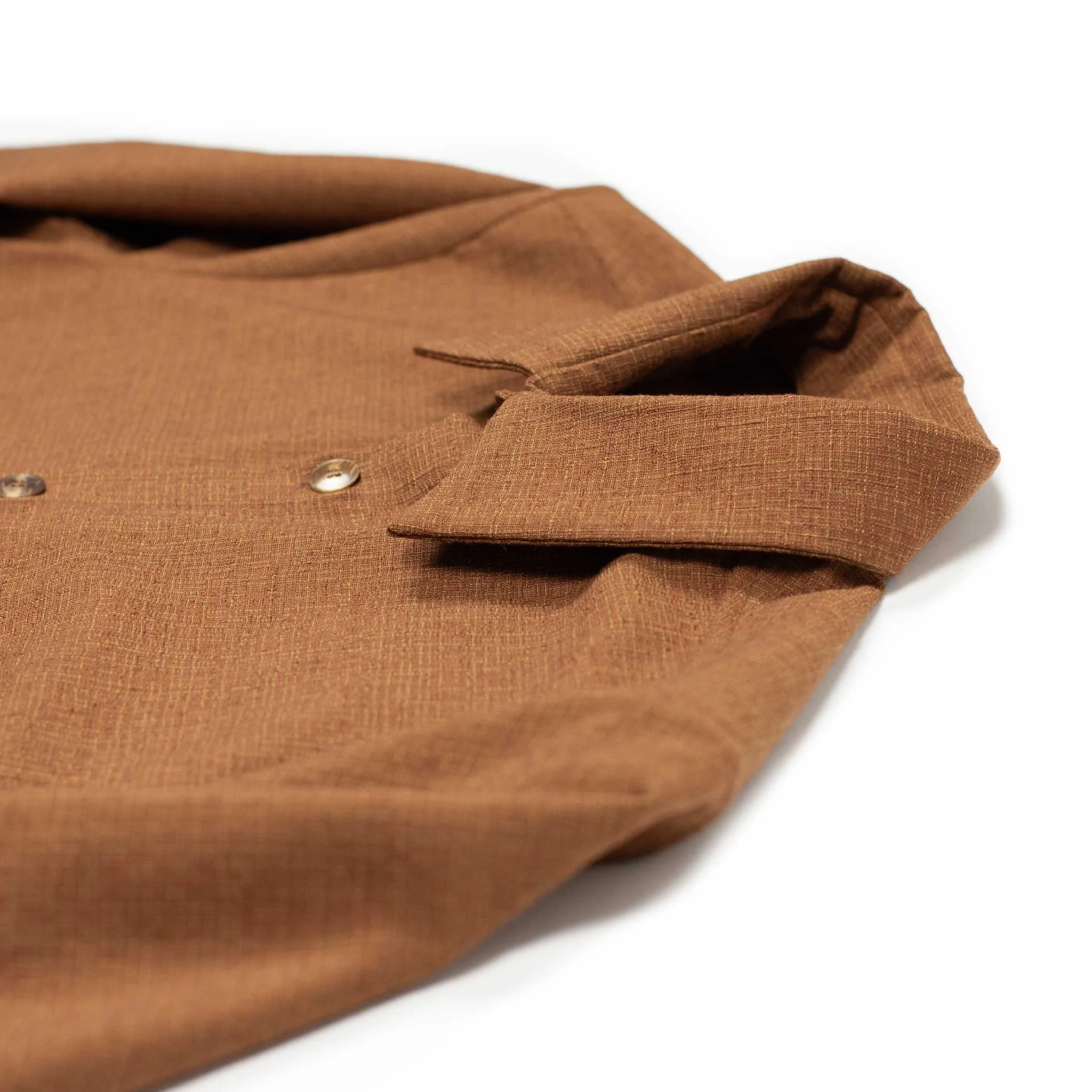 Rust and gold shirt in hopsack wool